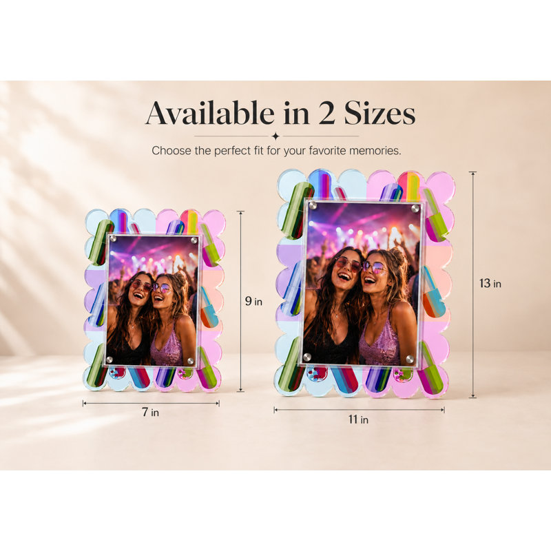Pink Acrylic Picture Frame, 11 po x 13 po