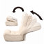 Fauteuil inclinable pour adultes Lazy - dossier ajustable à 4 compartiments, tissu doux | Blanc | Profondeur de l'assise: 23,6