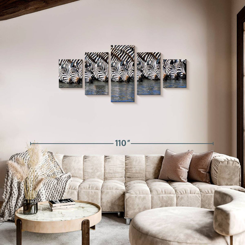 Zebras Drinking Water