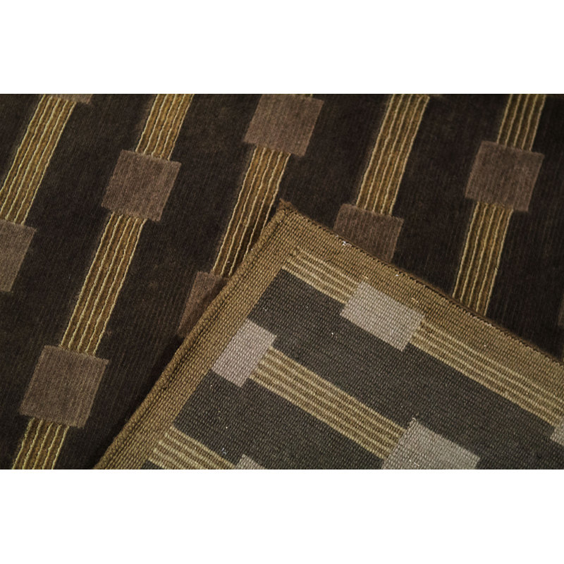 Tapis taupe noué à la main de haute qualité