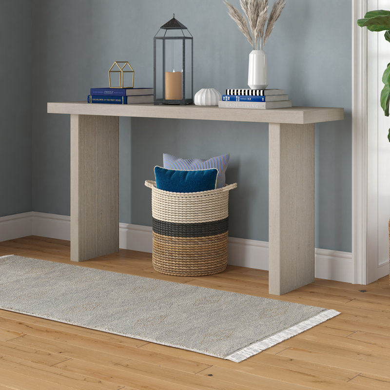 Chery 55" Wide Rectangular Console Table, White