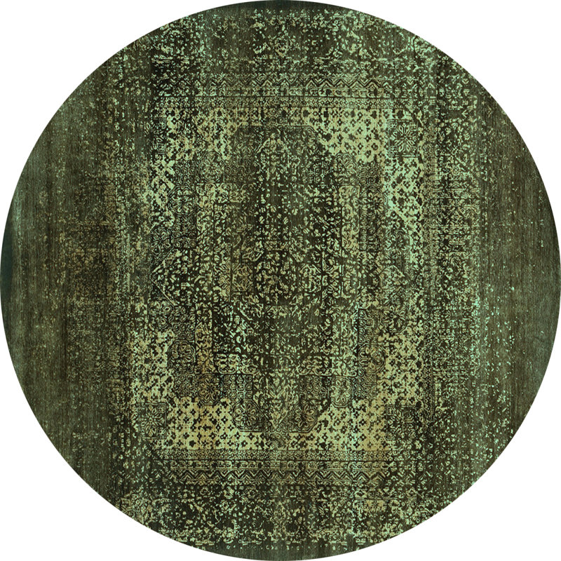 Tapis oriental en laine / polyester tissé à la machine Ciley en beige / brun, Rond 3 pi