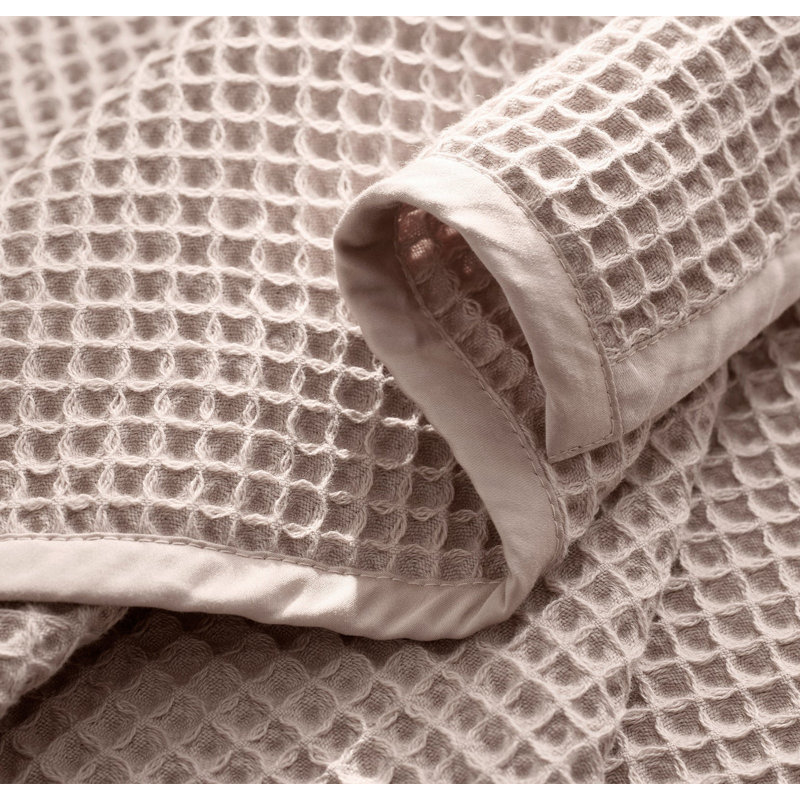 Waffle Bed Blanket, King, Dusty Rose
