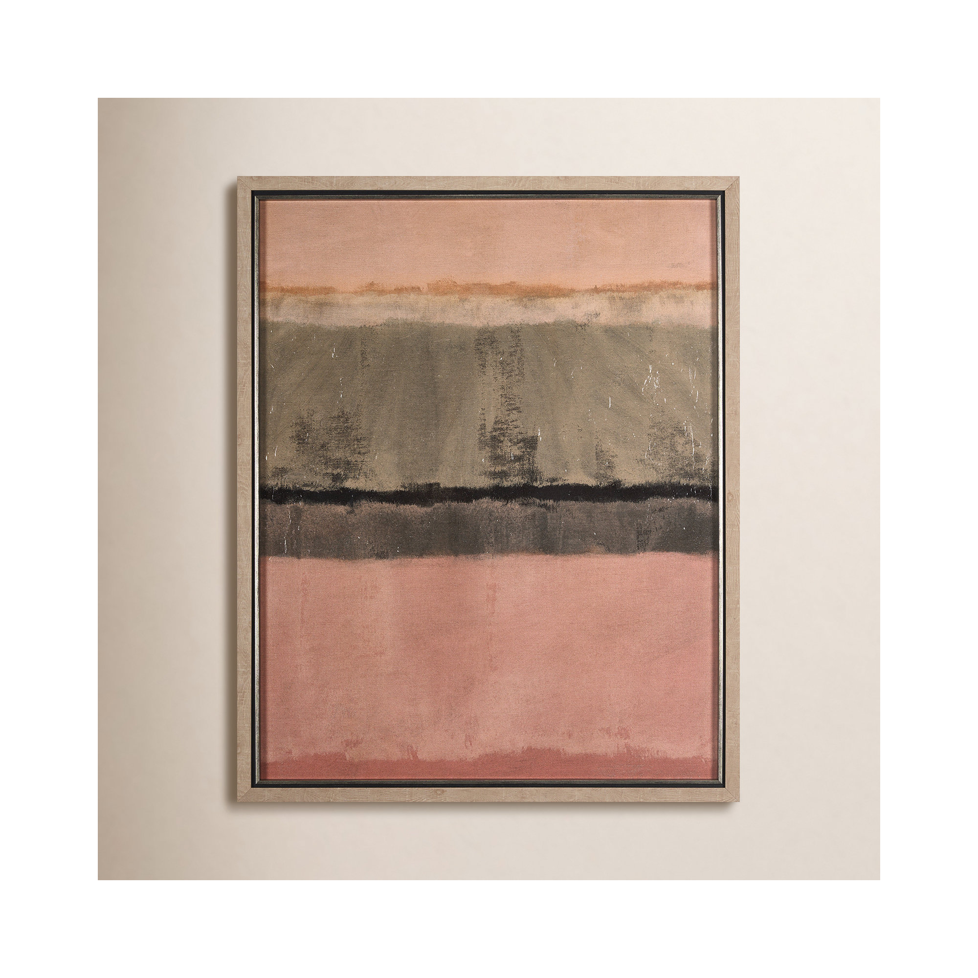 Quiet Echoes - Wash a Hand Embelished Textured Framed Art Print, Brown, Quiet Echoes - Ebb