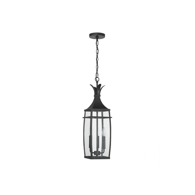 Carlyrose Black 3 -Bulb 25" H Outdoor Hanging Lantern