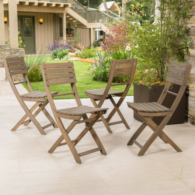 Chaises de salle à manger en bois pliantes, gris, capacité de poids de 400 lb, fabrication en bois gris, résistant aux intempéries, 2