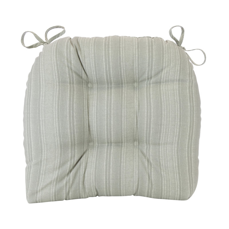  Wicker Solarium Indoor and Outdoor Chair Cushions for Patio Furniture, Kitchen and Dining Room, Water-Resistant Seat Pads, 19x18 Inches, 2 Count (Pack of 1), Boardwalk Stripe
