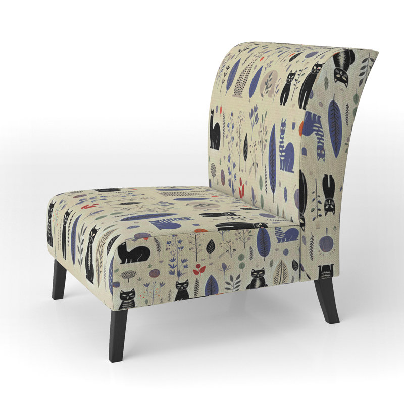 Fauteuil de chambre rembourré d'apparence décontractée Minimalist Forest, Ivoire / crème / beige