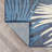 Floral Navy/Ivory Indoor/Outdoor High-Low Area Rug-688908306-686897330