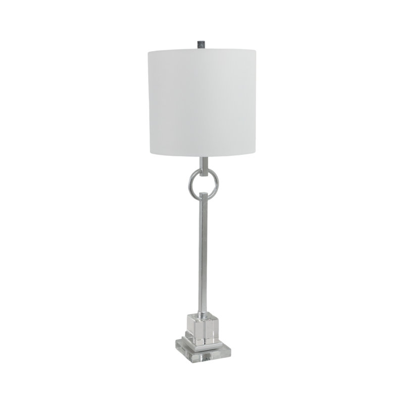 35" Padua Table Lamp, Silver, Crystal
