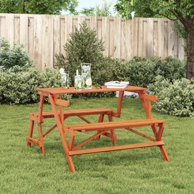 4 - Person Wood Patio Dining Set with Rectangular Table