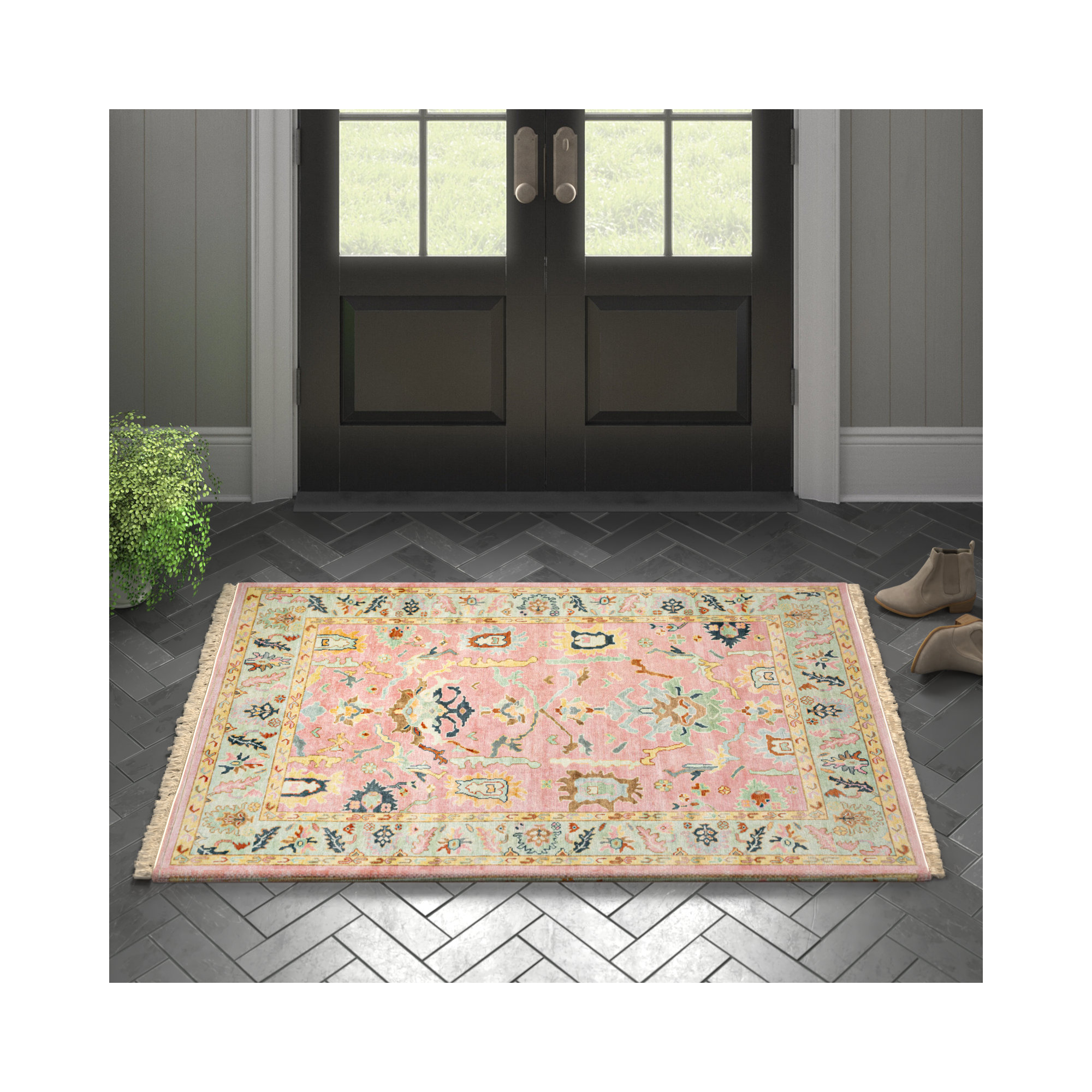 Morrisson Handmade Rug, Rectangle 3'6" x 5'6"