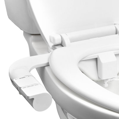 Bidet Attachment For Toilet, Self-Cleaning Bidet Toilet Seat Attachment - Dual Retractable Nozzles, Adjustable Water Pressure, Easily Installed Cold Water Sprayer For Rear Feminine Wash, White