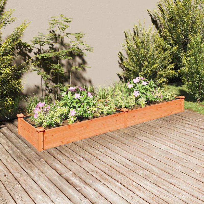Matwau Wood Raised Garden Bed, 9.8" H x 94.5" W x 23.6" D, Salmon