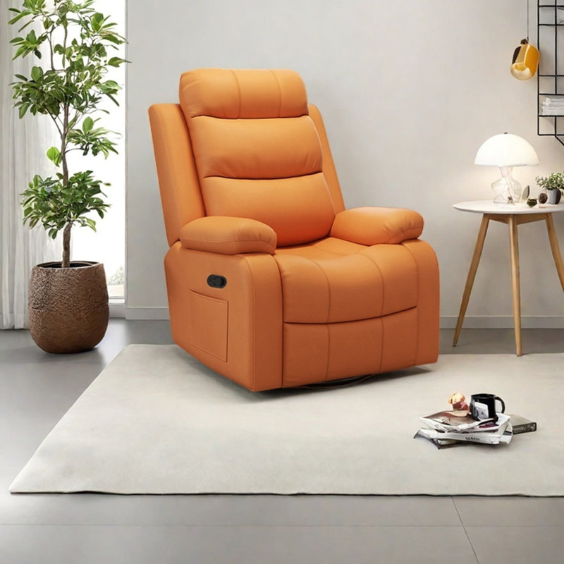 Fauteuil inclinable ergonomique et confortable, Orange Leathaire