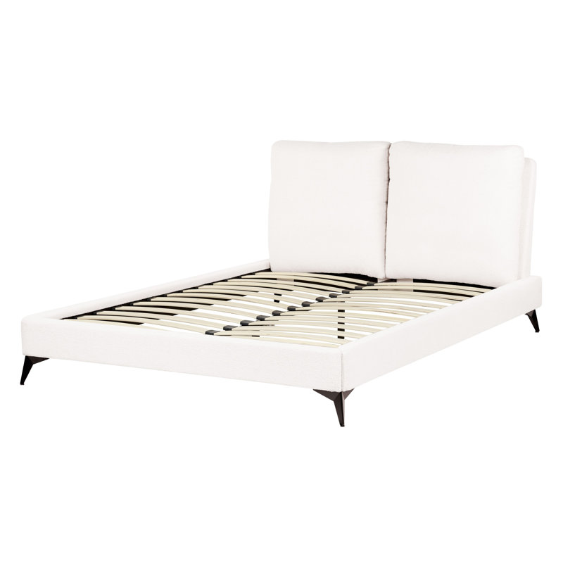 MELLE Upholstered Bed, European Double (140 x 200 cm), Off-white