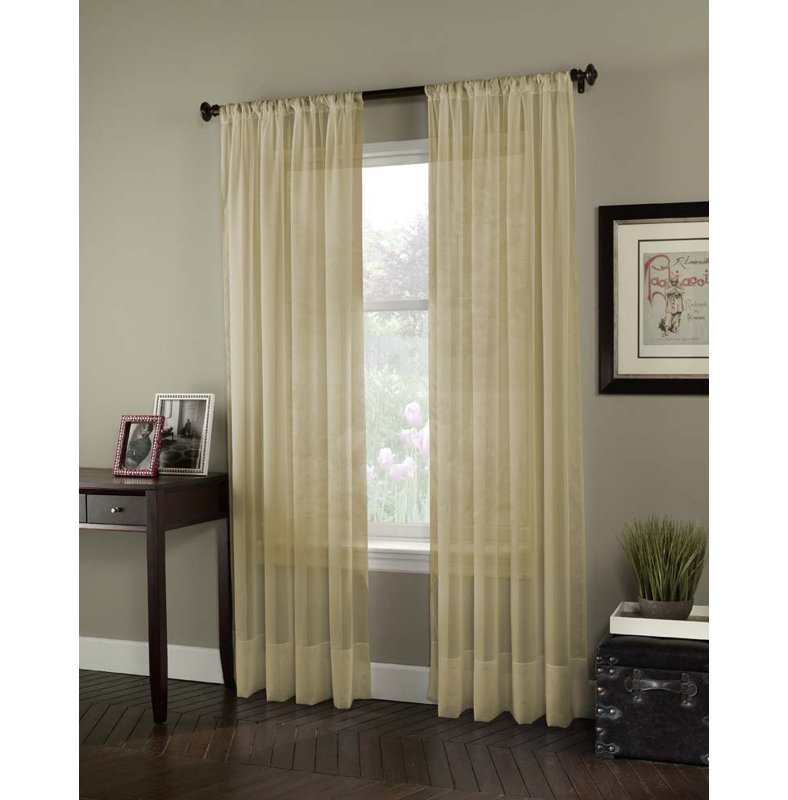Dessus de rideau en voile Curtainworks Soho, Huître, L 59 po x L 144 po