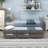 Daybed With Trundle And Drawers, Twin Size-1329862091