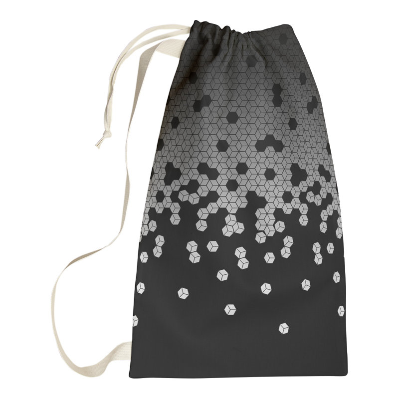 Leffel Fabric Laundry Bag with Handles, Small ( 64" H x 20" W x 1.5" D), White