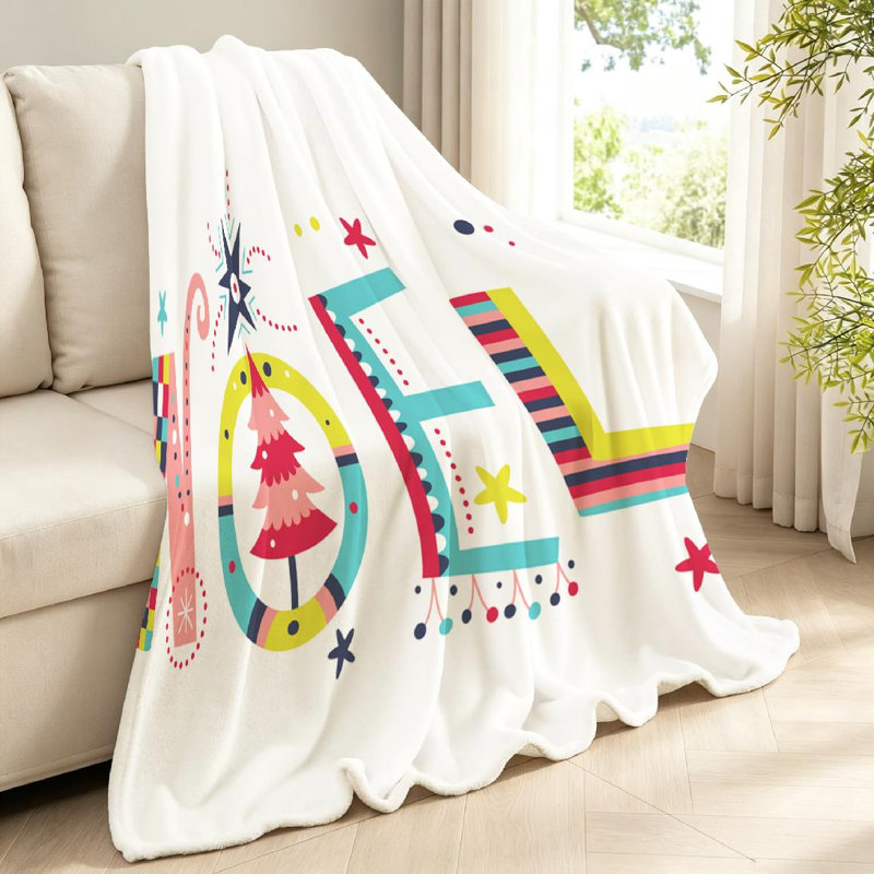Jeté transparent en flanelle de polaire ultra douce, imprimé recto Creative Noel, Jeté 40 po x 50 po