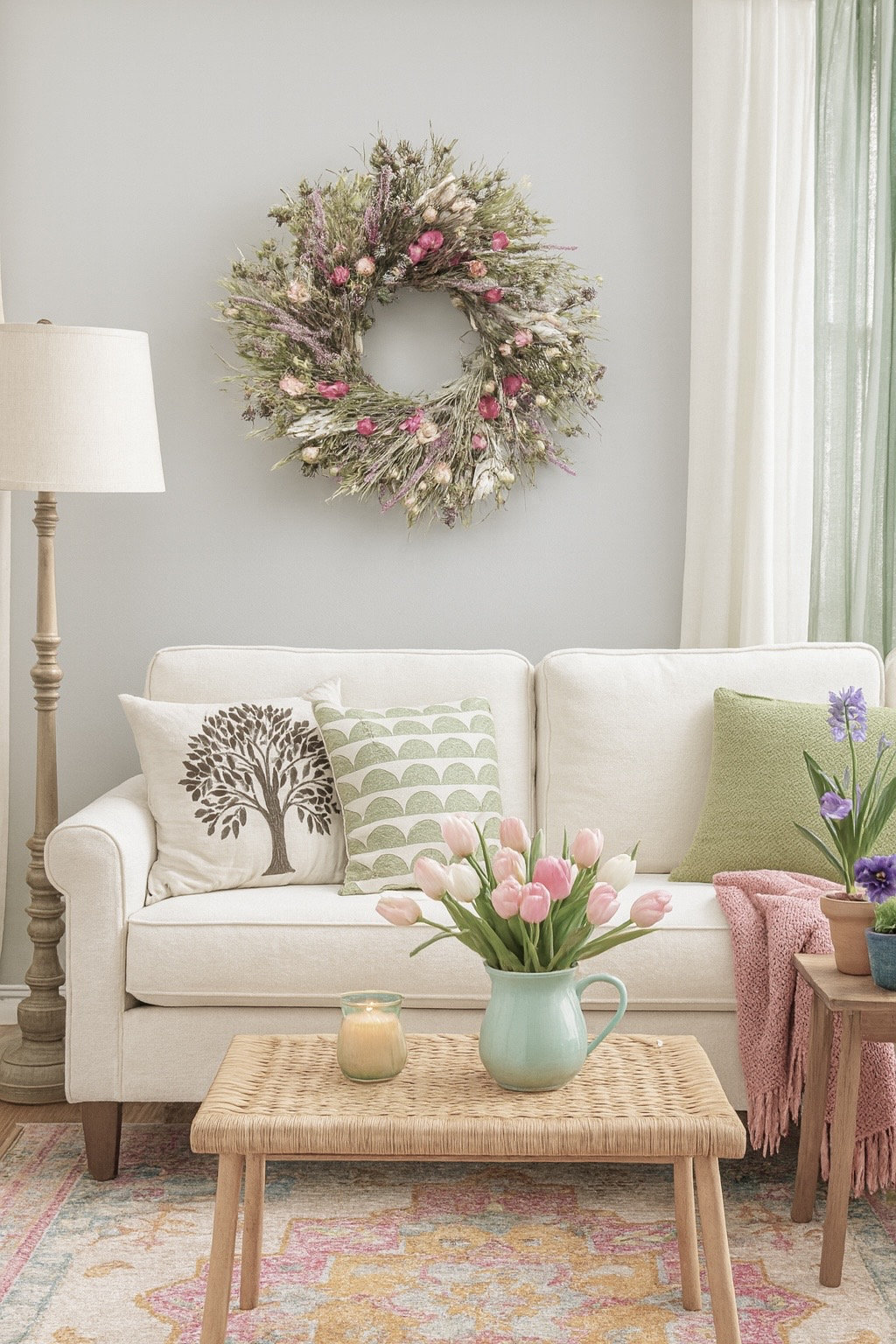 22" Handcrafted Lamb's Ear Wreath