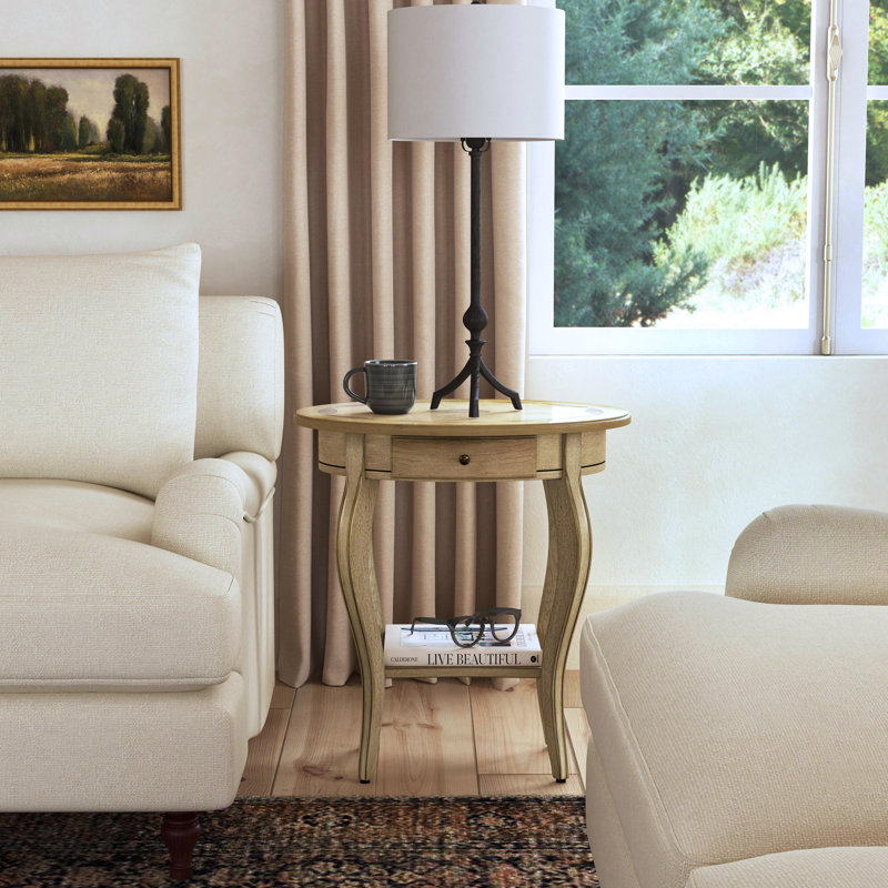 Jeanette Nouveau Oval Side Table, Cherry Nouveau