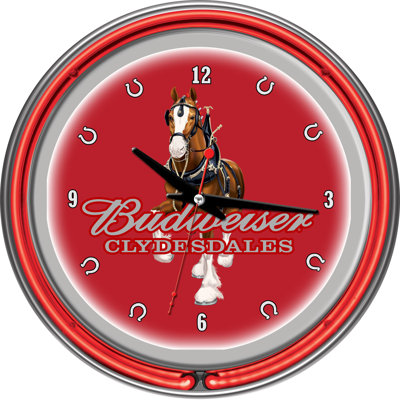 Budweiser Clydesdale Glass Wall Clock