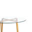 Table de salle à manger ronde en verre pour 2 à 4 personnes, plateau de table en verre trempé avec cadre en forme de X, table de cuisine moderne pour la salle à manger de cuisine à domicile-626944487