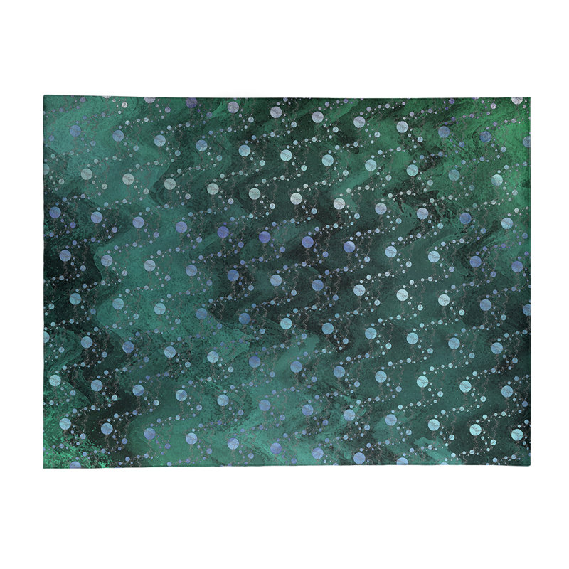 Tapis de planètes et étoiles vertes, Rectangle 9 pi x 12 pi