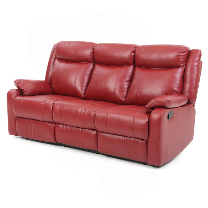 Élégant canapé inclinable contemporain rouge, Rouge