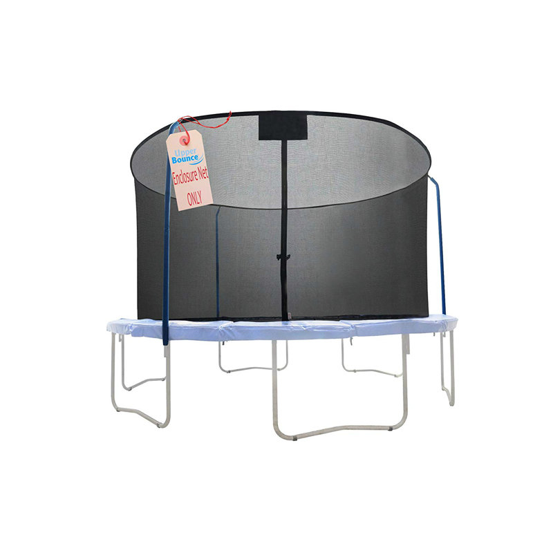 Trampoline Replacement Enclosure Surround Safety Net for 10ft Frame, Top Metal Ring using 3 Bent Poles