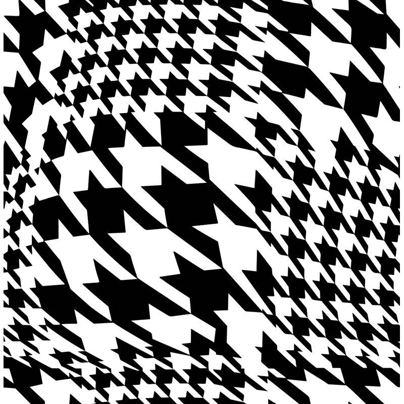 Warped Houndstooth Wallpaper, Black/White