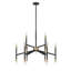 Lustre 18 lumières Dedria en noir mat avec accents laiton chaud