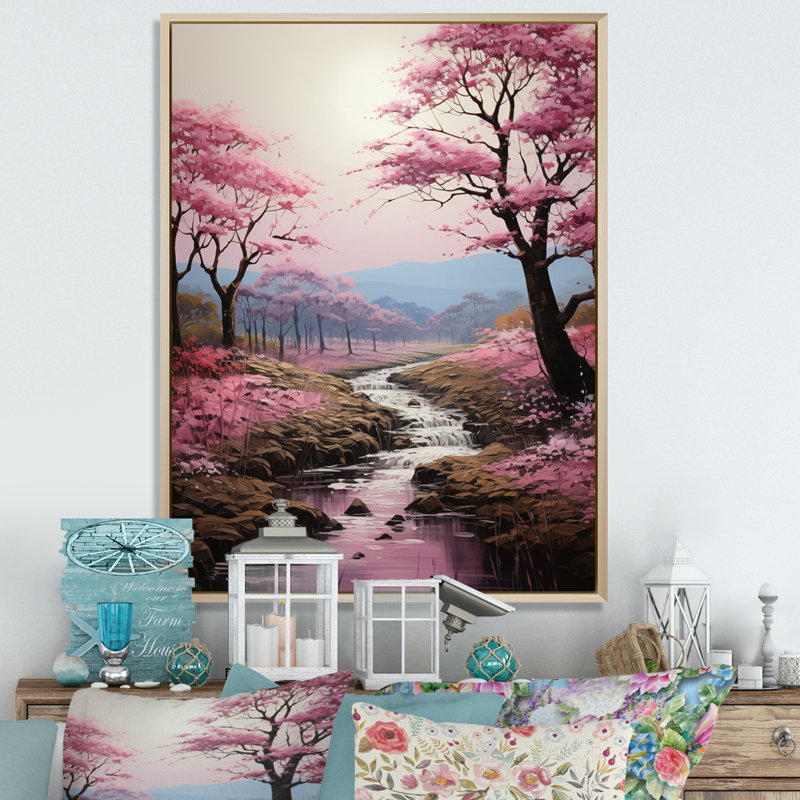 «Halycon Countryside Pink Blossoming Countryside II», reproduction sur toile, H 32 po x l 24 po x P 1 po