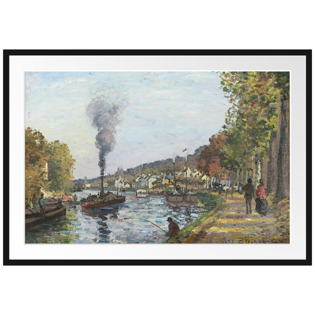 Gerahmtes Poster La Seine À Bougival von Camille Pissarro