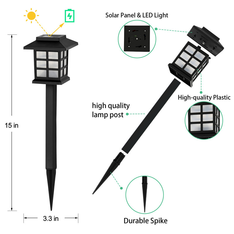 Éclairage solaire pour la cour, lumière blanche