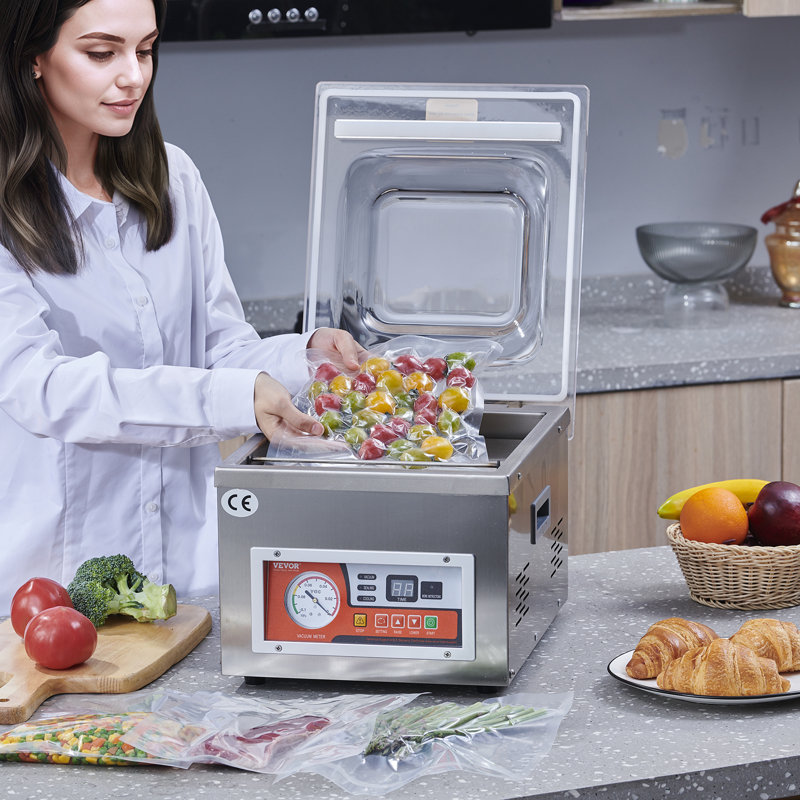 Chambre à vide hermétique, débit de pompe de 6,5 m³ / h DZ-260A, excellent effet d'étanchéité avec contrôle automatique, machine de conditionnement de cuisine 110 V pour les viandes fraîches, économiseur de fruits, maison, utilisation commercial