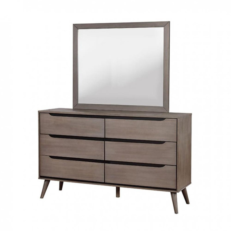 Commode 6 tiroirs Plumerville, Gris