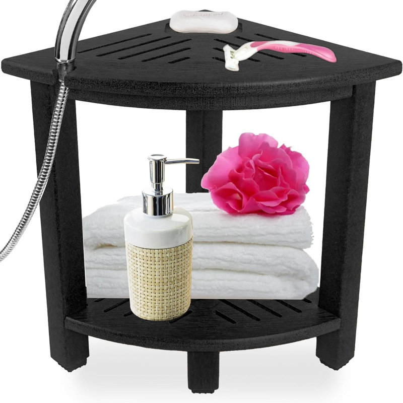Avalbane Solid Wood Accent Stool, Black