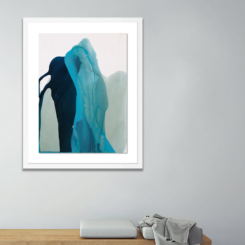 Blue Abyss V Painting by Kim Whiteside, 60" H x 46" W x 2.5" D, White