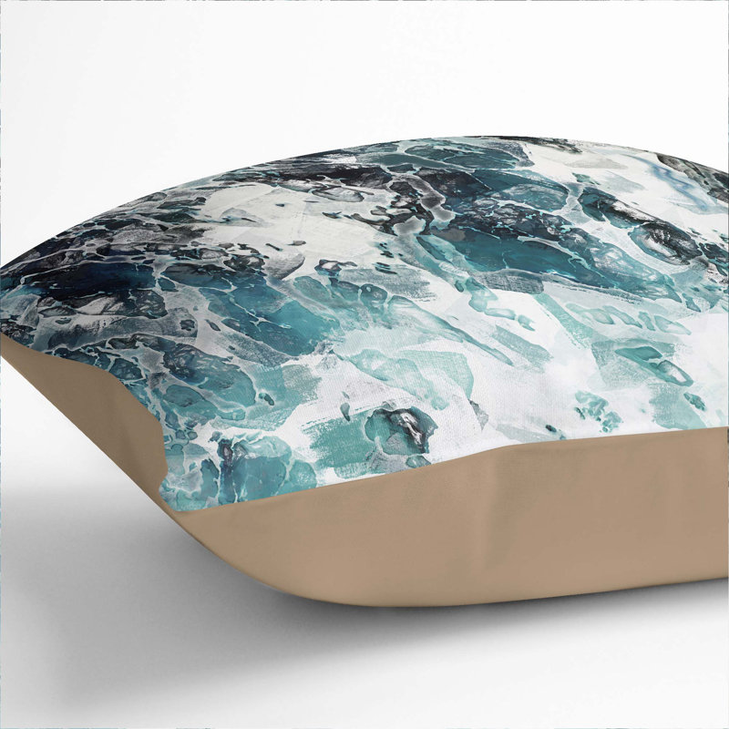 Abstract Square Throw Cushion, 40cm H x 40cm W x 15cm D, Stone