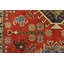 Tapis oriental rouge en laine noué à la main 6 pi 1 po x 8 pi 8 po Kazak