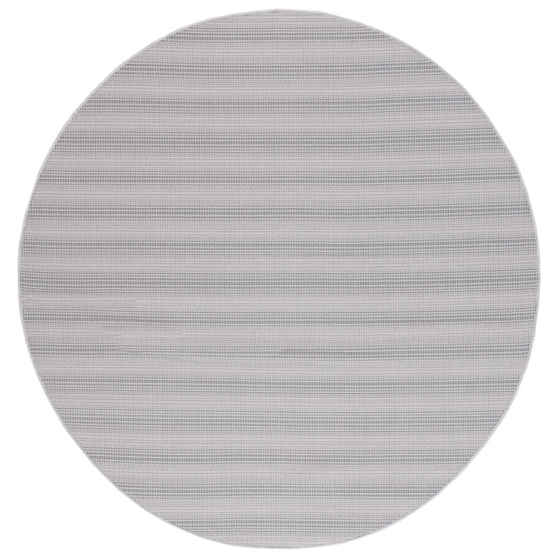 Treiber Area Indoor/Outdoor Area Rug In Grey, Round 6'5"