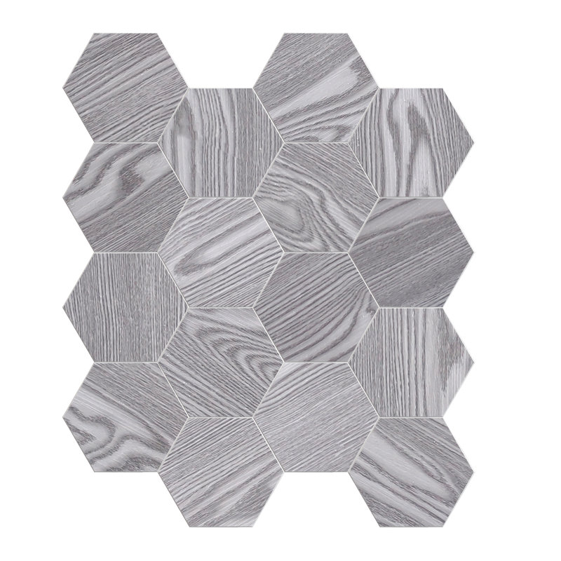 Carreau mural auto-adhésif en pierre hexagonale 6 "x 6,9" Bex, Galet