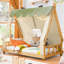 Lit simple avec tente et lumière, blanc-917869902-917924529