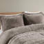 Édredon très long à poil long très grand / très grand - gris, envers doux, avec et taies décoratives rembourrées, 2
