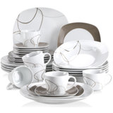 30 Piece Porcelain China Dinnerware Set - Service for 6