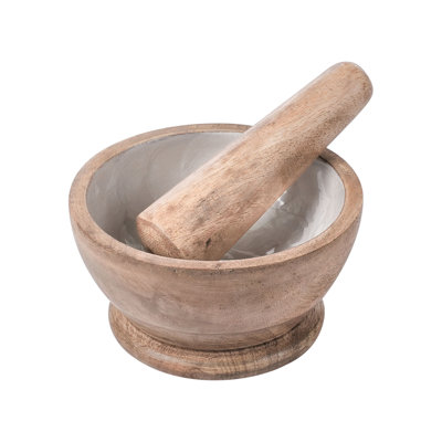 Wood Mortar And Pestle Set