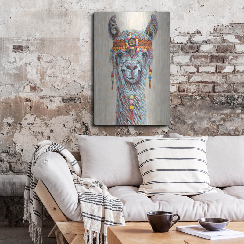 «Hippie Llama I» par Carolee Vitaletti, H 36 po x l 24 po