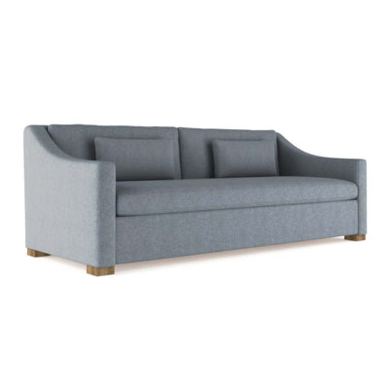 Crosby Slope Arm Sofa, Box Weave Linen Chocolate, 32.5" H x 96" W x 43" D, Weathered